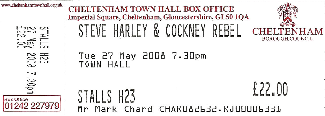 Steve Harley Ticket